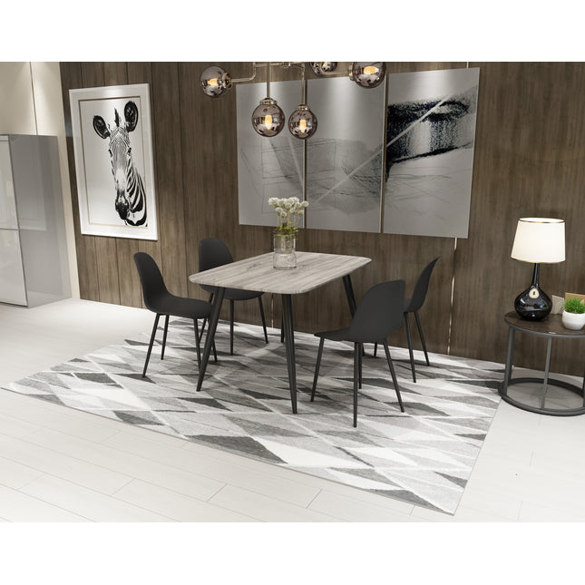 Contemporary - Dining Table with Steel Legs and Adjustable Feet