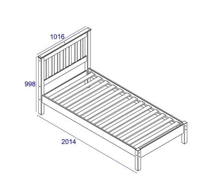 Corona - Pine 3'0" Low End Bedstead