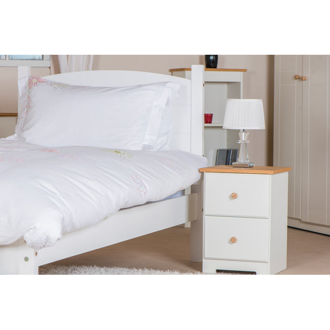 Painted - Petite 2 Drawer Bedside Cabinet - Soft White