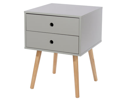 Painted - Scandia 2 Drawer Bedside - Tapered Wood Legs