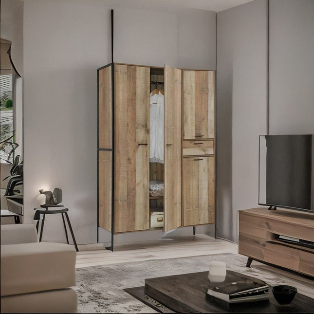Stretton - 4 Door Wardrobe - Rustic Oak