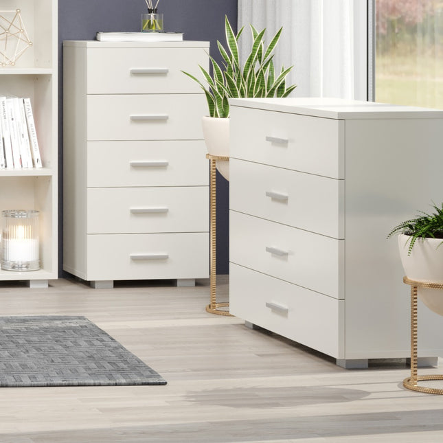 Contemporary - White 4 Chest of Drawers - Glossy Finish