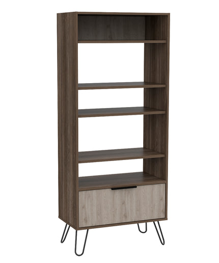 Modern Living - Display Bookcase - Door - Smoked Oak Effect