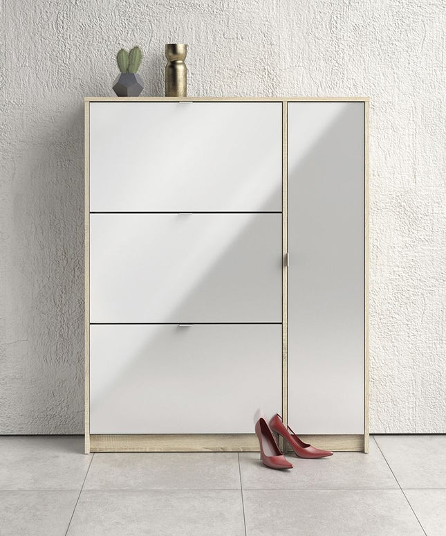 Shoes - Shoe Cabinet 3 Tilting Doors +2 Layers +1 Door