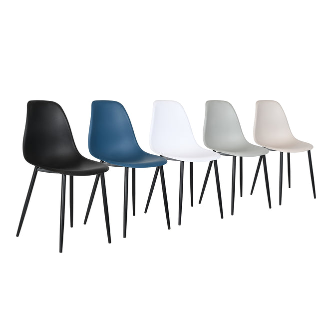 Contemporary - Durable Plastic Curved Dining Chairs - Set of 2