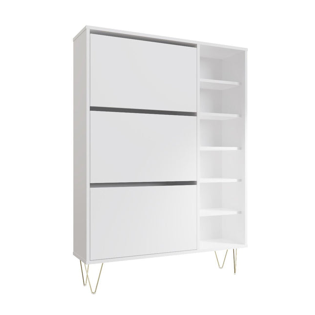 Monaco - 3 Drawer Shoe Cabinet - White