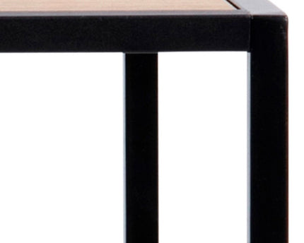 Seaford - Black Metal Bar Table with Oak Top