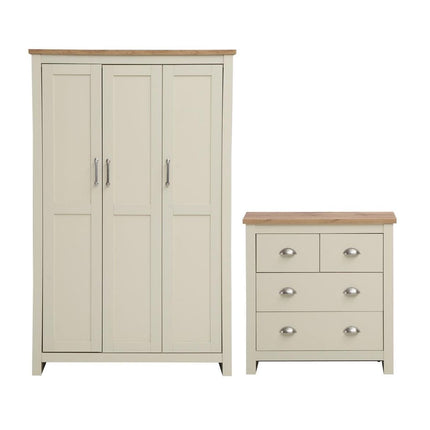 Lisbon - 2-Piece Set - 3-Door Wardrobe & 4 Drawer Chest