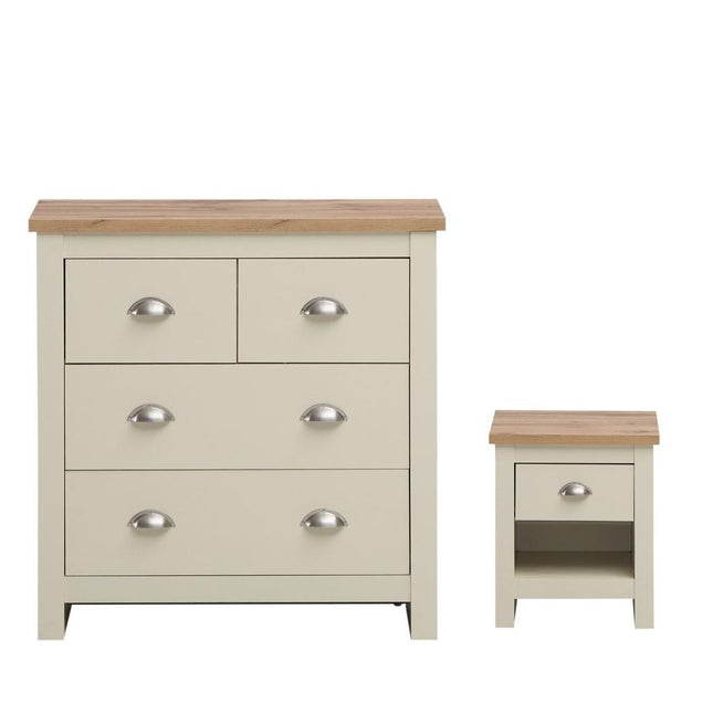 Lisbon - 2-Piece Set - 4 Drawer Chest & Bedside Table
