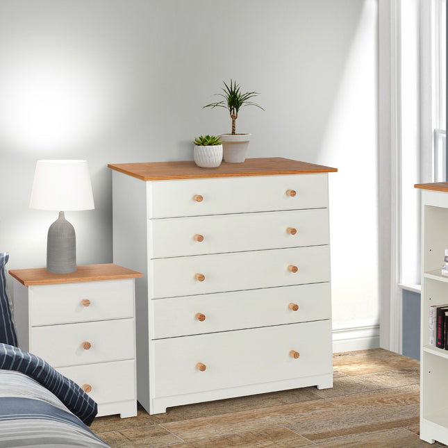 Painted - 5 Drawer Chest - Soft White