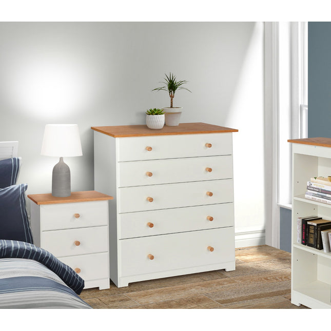 Painted - 5 Drawer Chest - Soft White