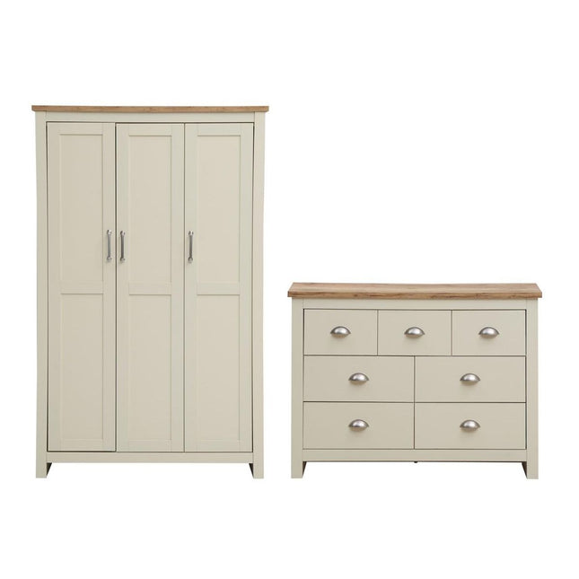 Lisbon - 2-Piece Set - 3-Door Wardrobe & 7 Drawer Chest