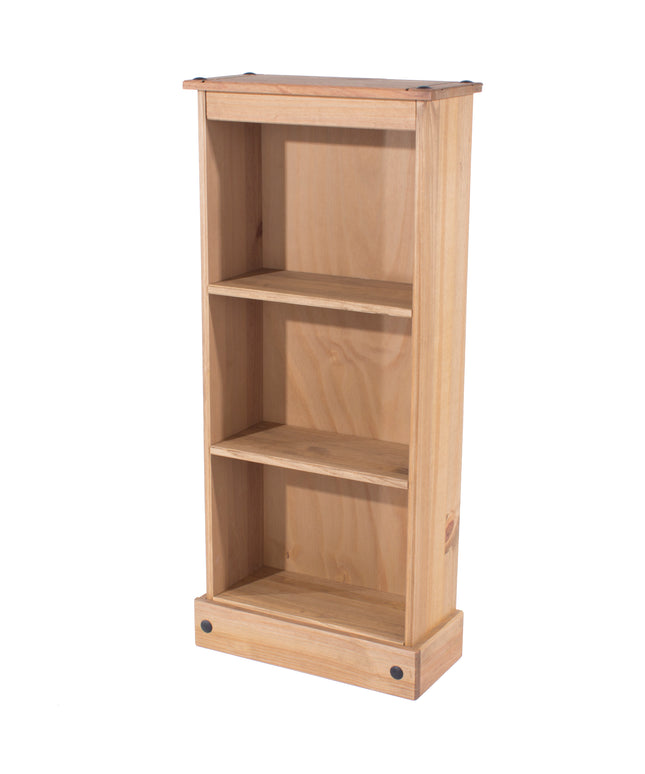 Corona - Real Pine Bookcase - Low Narrow - Adjustable Shelves