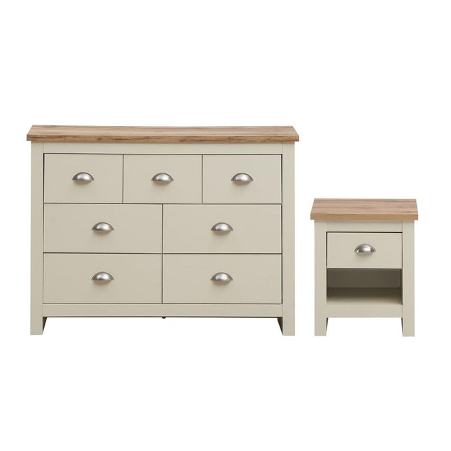 Lisbon - 2-Piece Set - 7 Drawer Chest & Bedside Table