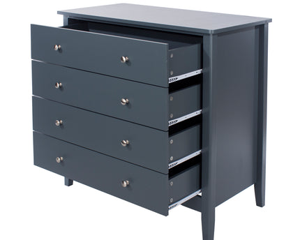 Painted - Stylish 4 Drawer Chest - Metal Handles