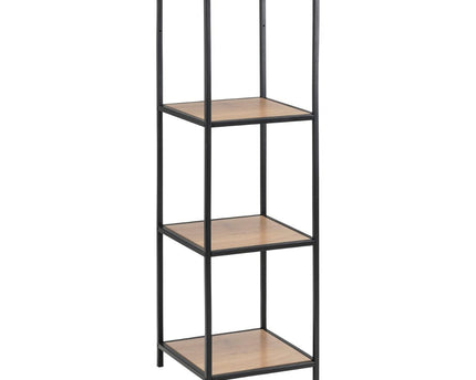 Seaford - Narrow Black Metal Bookcase with 3 Shelves