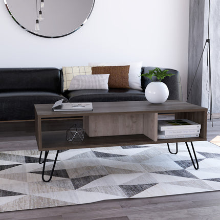 Modern Living - Bleached or Smoked Oak Coffee Table - Hairpin Legs