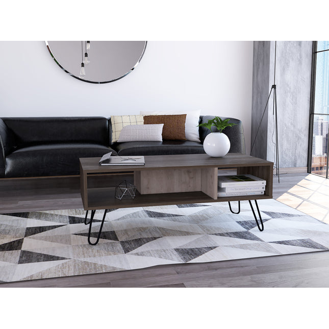 Modern Living - Bleached or Smoked Oak Coffee Table - Hairpin Legs