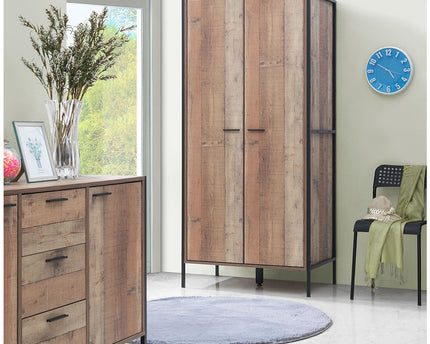 Stretton - 2 Door Wardrobe - Rustic Oak