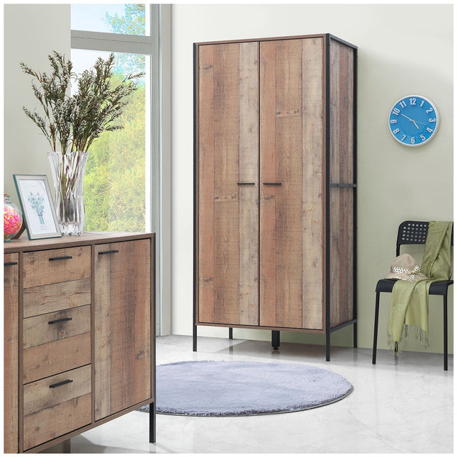 Stretton - 2 Door Wardrobe - Rustic Oak