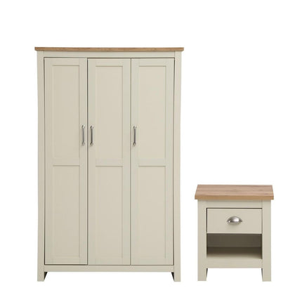 Lisbon - 2-Piece Set - 3-Door Wardrobe & Bedside Table