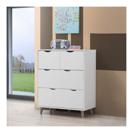 Pulford - 3 Piece Bedroom Set 4 Drawer - White & Sonoma Oak