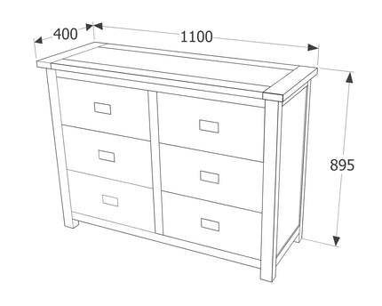Highland Home - 3+3 Drawer Chest