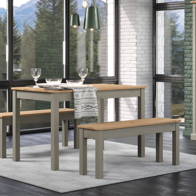Corona - Grey Linea Bench 1200Mm, Grey Wax & Ant Wax