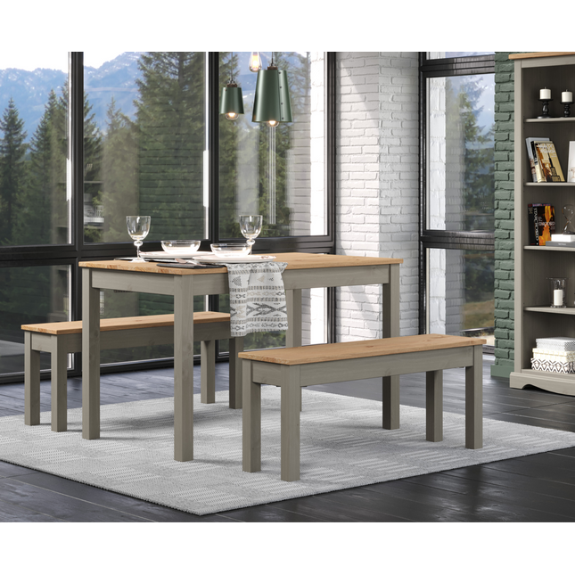 Corona - Grey Linea Bench 1200Mm, Grey Wax & Ant Wax