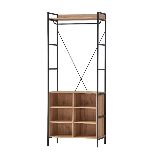 Claire - 8 Shelf Open Wardrobe - Riviera Oak