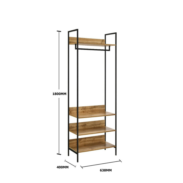 Zahra - Open Wardrobe - 4 Shelves