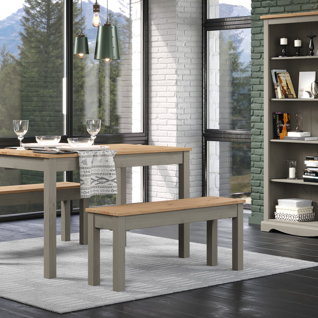 Corona - Grey Linea Bench 1500Mm, Grey Wax & Ant Wax