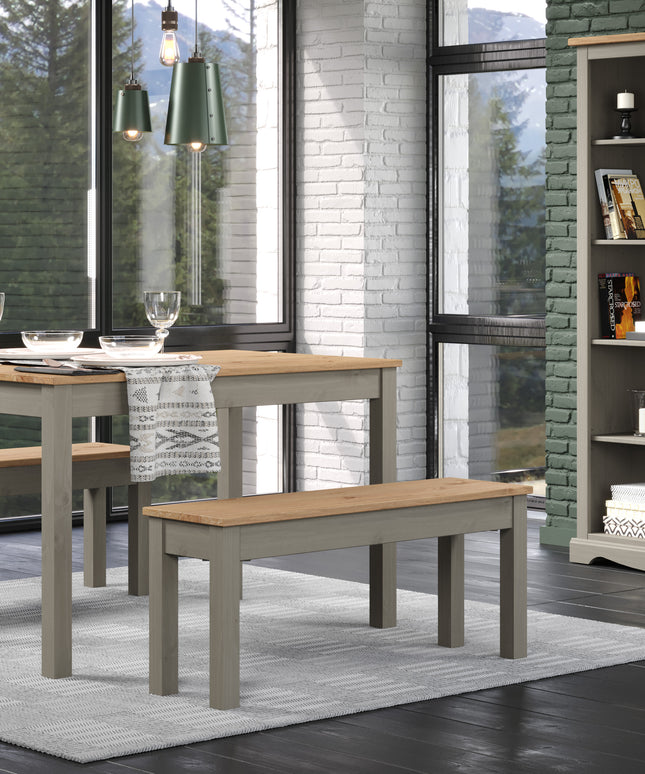 Corona - Grey Linea Bench 1500Mm, Grey Wax & Ant Wax