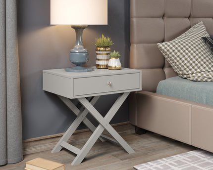 Painted - X Leg 1 Drawer Petite Bedside