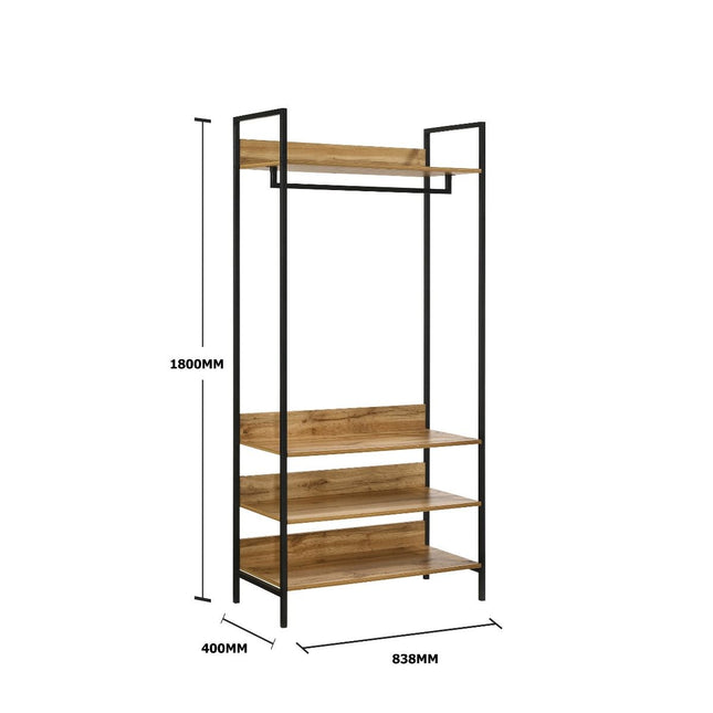 Zahra - Wide Open Wardrobe - 4 Shelves