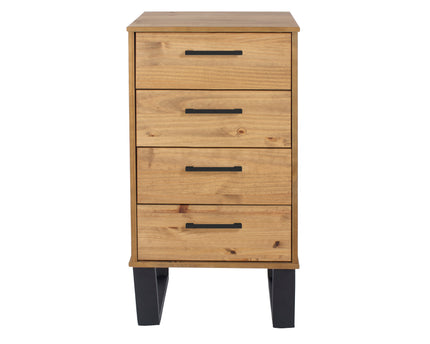 Modern Living - Compact Industrial 4 Drawer Narrow Chest