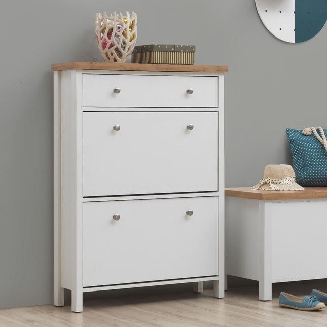 Astbury - 3 Tier Shoe Cabinet - White