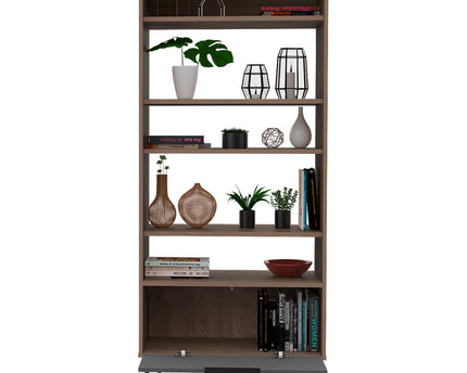 Modern Living - Display Bookcase - Door - Smoked Oak Effect