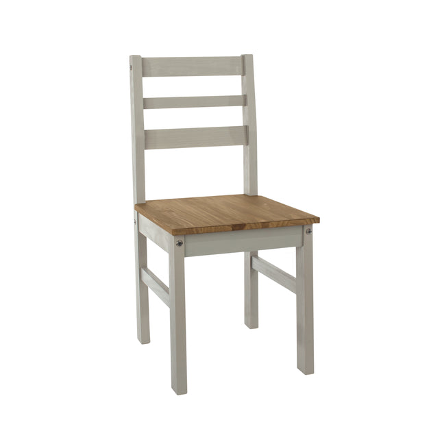 Corona - Pair of Grey Linea Back Chair Grey Wax
