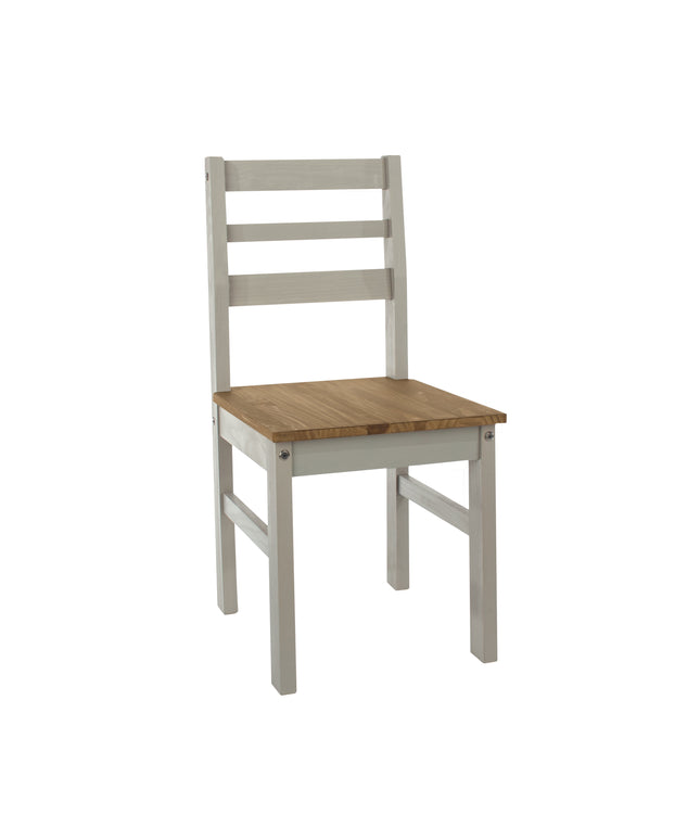 Corona - Pair of Grey Linea Back Chair Grey Wax