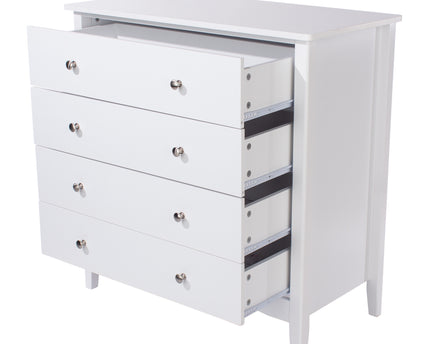 Painted - Stylish 4 Drawer Chest - Metal Handles