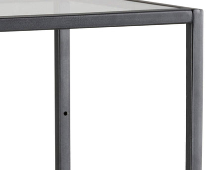 Seaford - Narrow Black Metal Bookcase with 3 Shelves