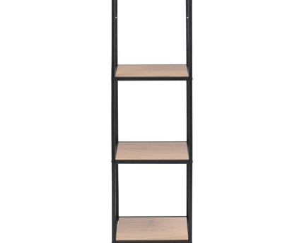 Seaford - Narrow Black Metal Bookcase with 3 Shelves