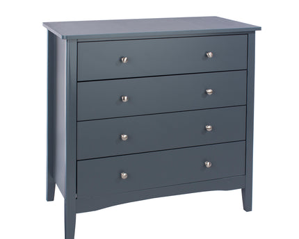 Painted - Stylish 4 Drawer Chest - Metal Handles