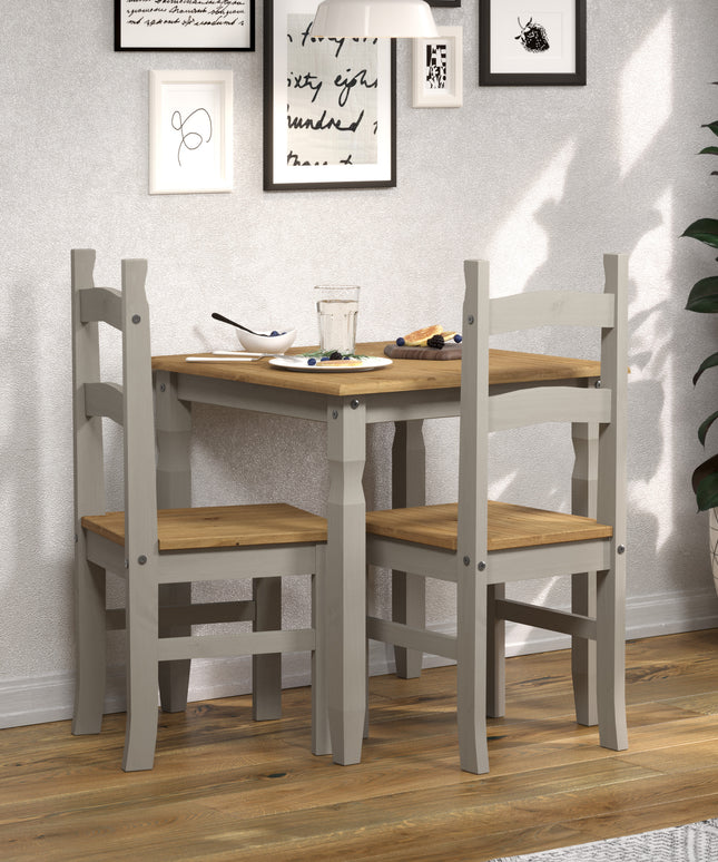Corona - Pair of Grey Linea Back Chair Grey Wax