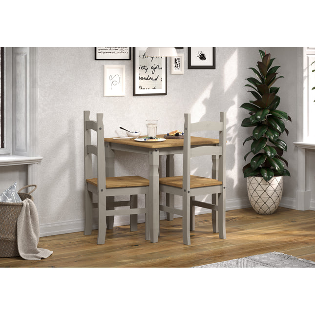 Corona - Pair of Grey Linea Back Chair Grey Wax