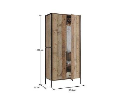 Stretton - 2 Door Wardrobe - Rustic Oak
