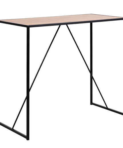 Seaford - Black Metal Bar Table with Oak Top