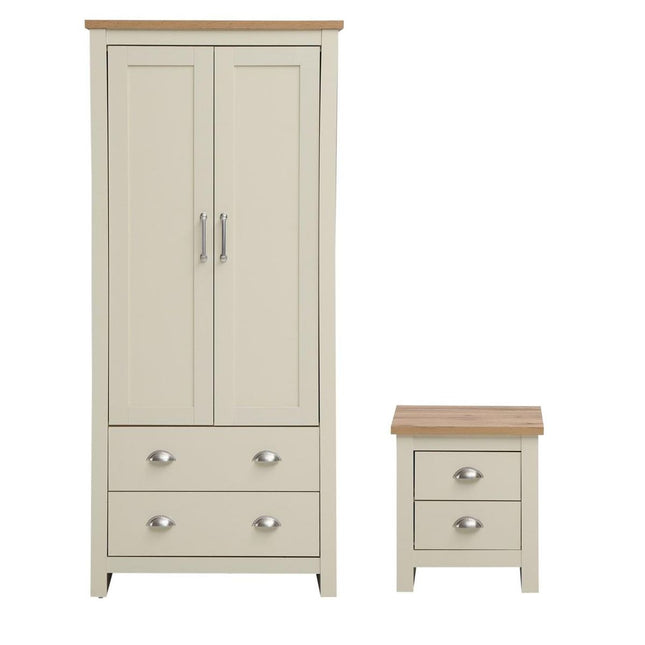 Lisbon - 2-Piece Set - 2-Door Wardrobe & 2-Drawer Bedside