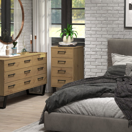 Modern Living - Compact Industrial 4 Drawer Narrow Chest